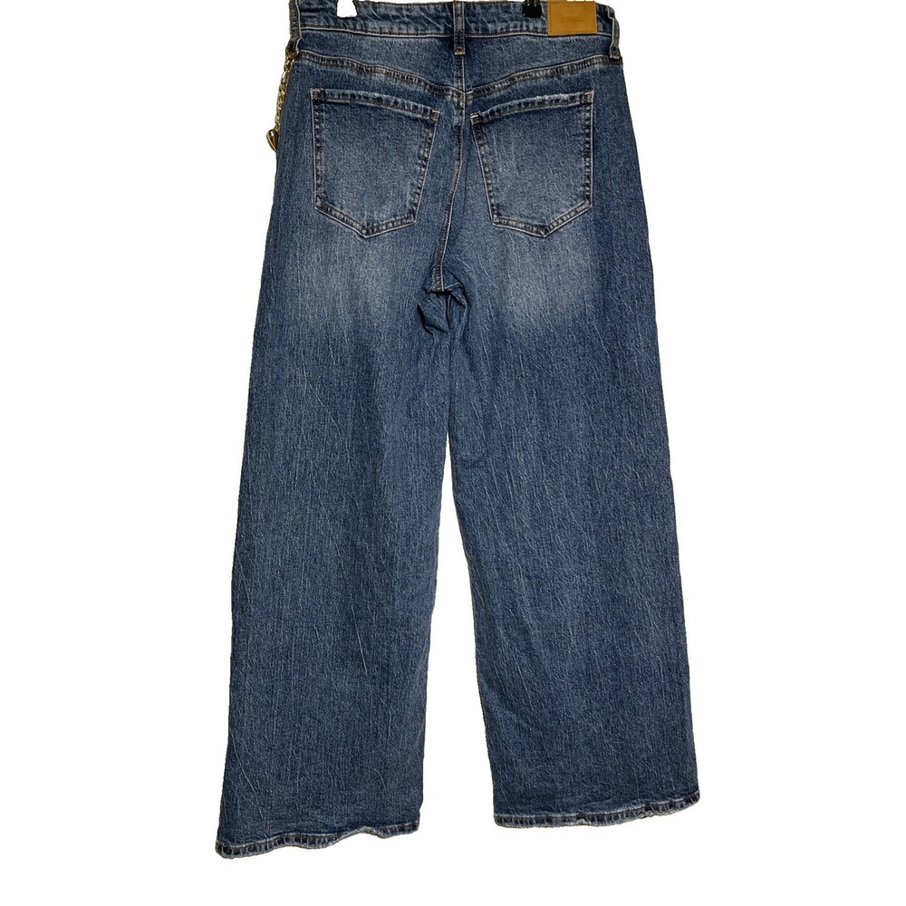 Juicy Couture Wide Leg Jeans Womans High Rise 30x30 Y2K Golden Charm Chain - Picture 5 of 9